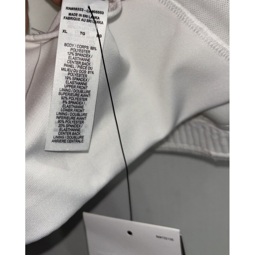 NWT Nike Dri-FIT Sz XL Swoosh Medium Support Sports Bra White Black Racerback - Picture 7 of 8